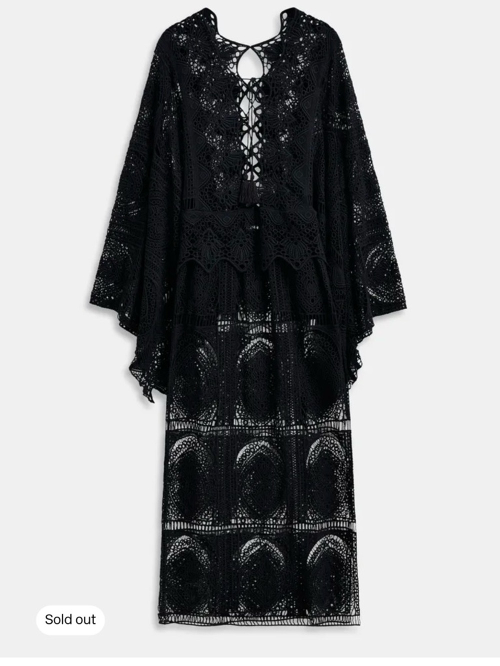 Essentiel Antwerp Black HISSOURI Crochet Caftan - Picture 2 of 9